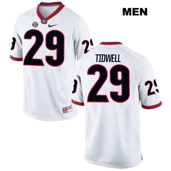 Georgia Bulldogs Men's Lofton Tidwell #29 NCAA Authentic White Nike Stitched College Football Jersey VLD5056UM
